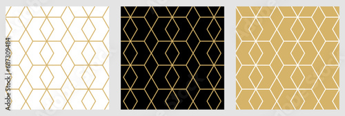 Christmas pattern seamless star and gold line abstract geometric background luxury color vector. 