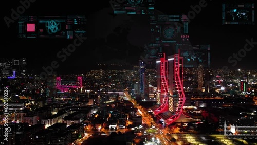 Wallpaper Mural Digital city concept. Artificial Intelligence technology in smart city. High quality 4k footage Torontodigital.ca