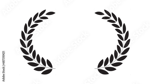 laurel wreath Black and white vector  photo