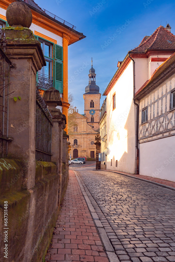 Old town of Bamberg in sunny winter day, Bavaria, Upper Franconia, Germany