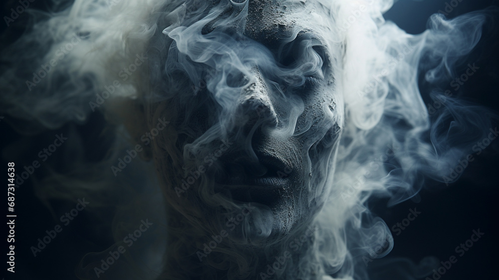 smoke of the human figure - obrazy, fototapety, plakaty 