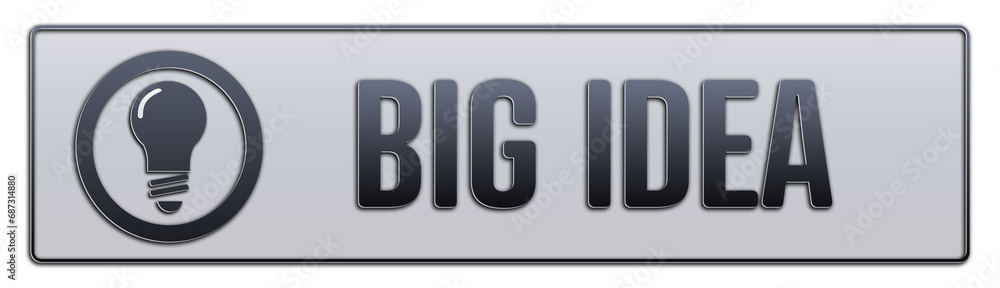 Big idea symbol. A grey banner with words Big idea. Isolated on white background. Big idea symbol. A grey banner with words Big idea. Isolated on white background.