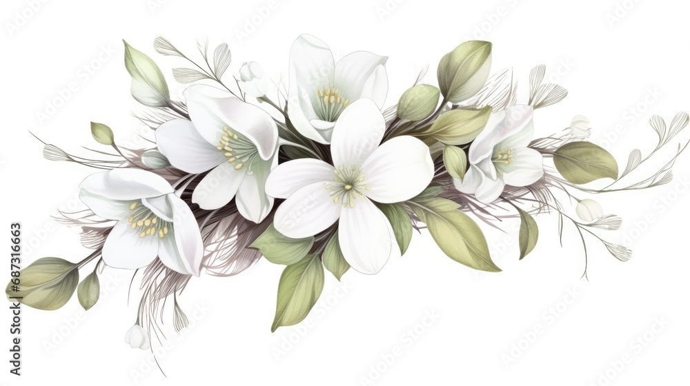 Snowdrops on white background. Hello Spring Easter concept. Beautiful blooming delicate white spring flowers illustration for invitation, greeting card, poster, wallpaper, print, web.. Snowdrops on white background. Hello Spring Easter concept. Beautiful blooming delicate white spring flowers illustration for invitation, greeting card, poster, wallpaper, print, web..