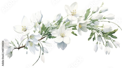 Snowdrops on white background. Hello Spring Easter concept. Beautiful blooming delicate white spring flowers illustration for invitation  greeting card  poster  wallpaper  print  web..
