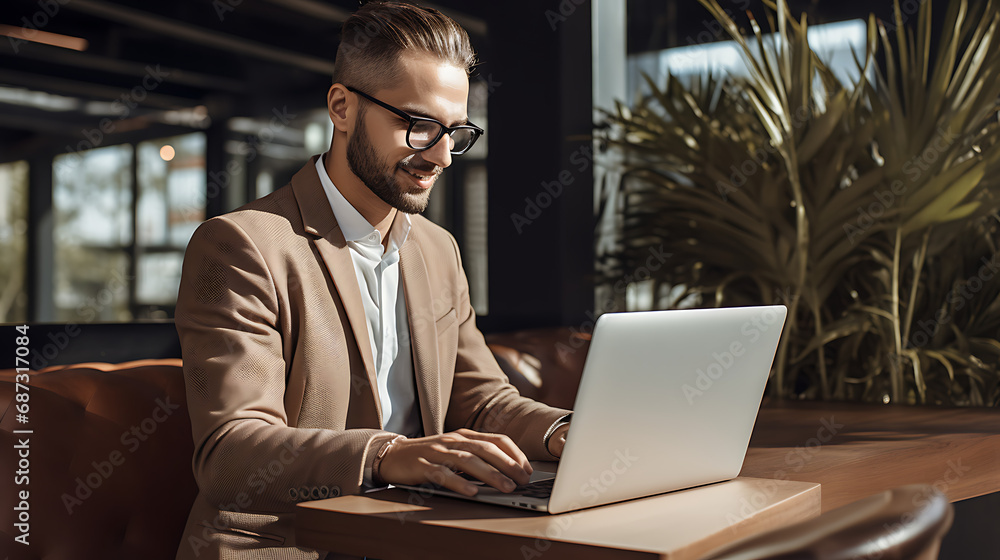Young professional working on a laptop Young professional working on a laptop
