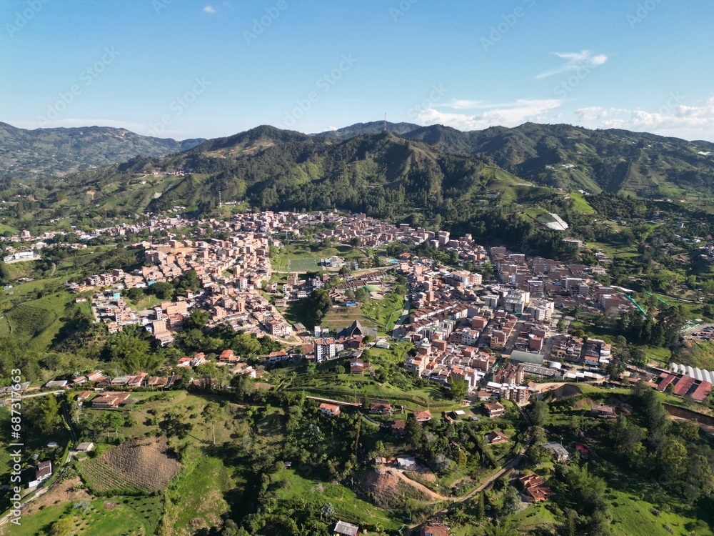 Fototapeta premium Panorámica de El Peñol Antioquia