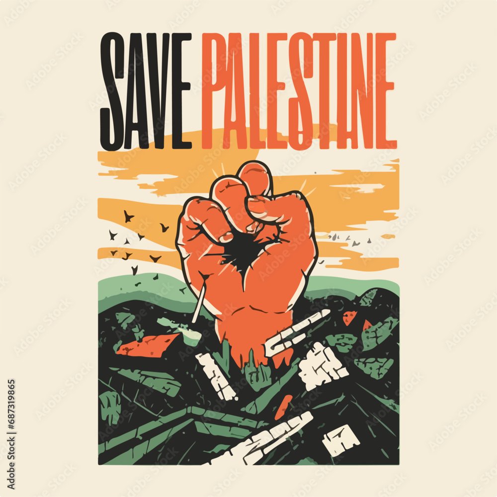 Obraz premium save palestine poster ai generated