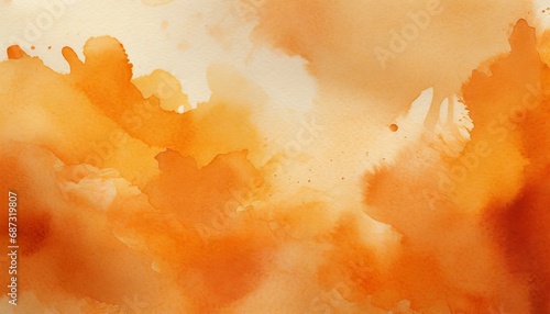 orange watercolor background texture blotches of watercolor paint textured autumn or fall paper light orange watercolor wash with abstract blob design