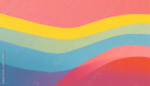 horizontal blank background image of pastel red and yellow and blue and pink rainbow great for copy or text space and great for greeting cards
