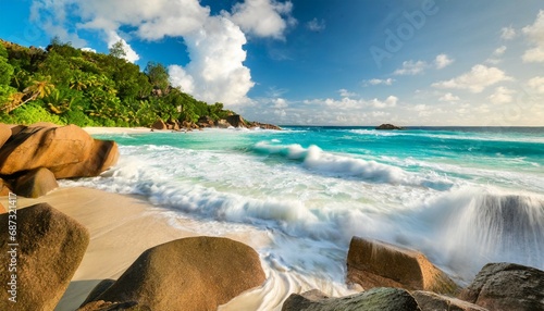 waves at seychelles beach