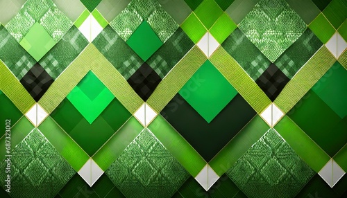 green argyle banner background