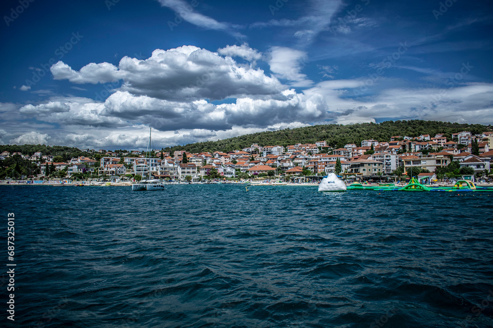 view of the Croatian town from the sea