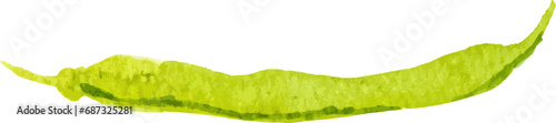 Watercolor painted peas. Hand drawn fresh food design element isolated on white background.