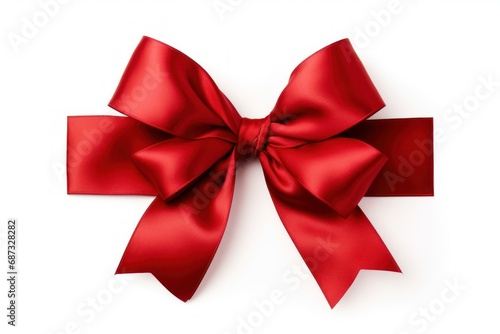 Decorative red ribbon with a stylish bow, perfect for gift wrapping