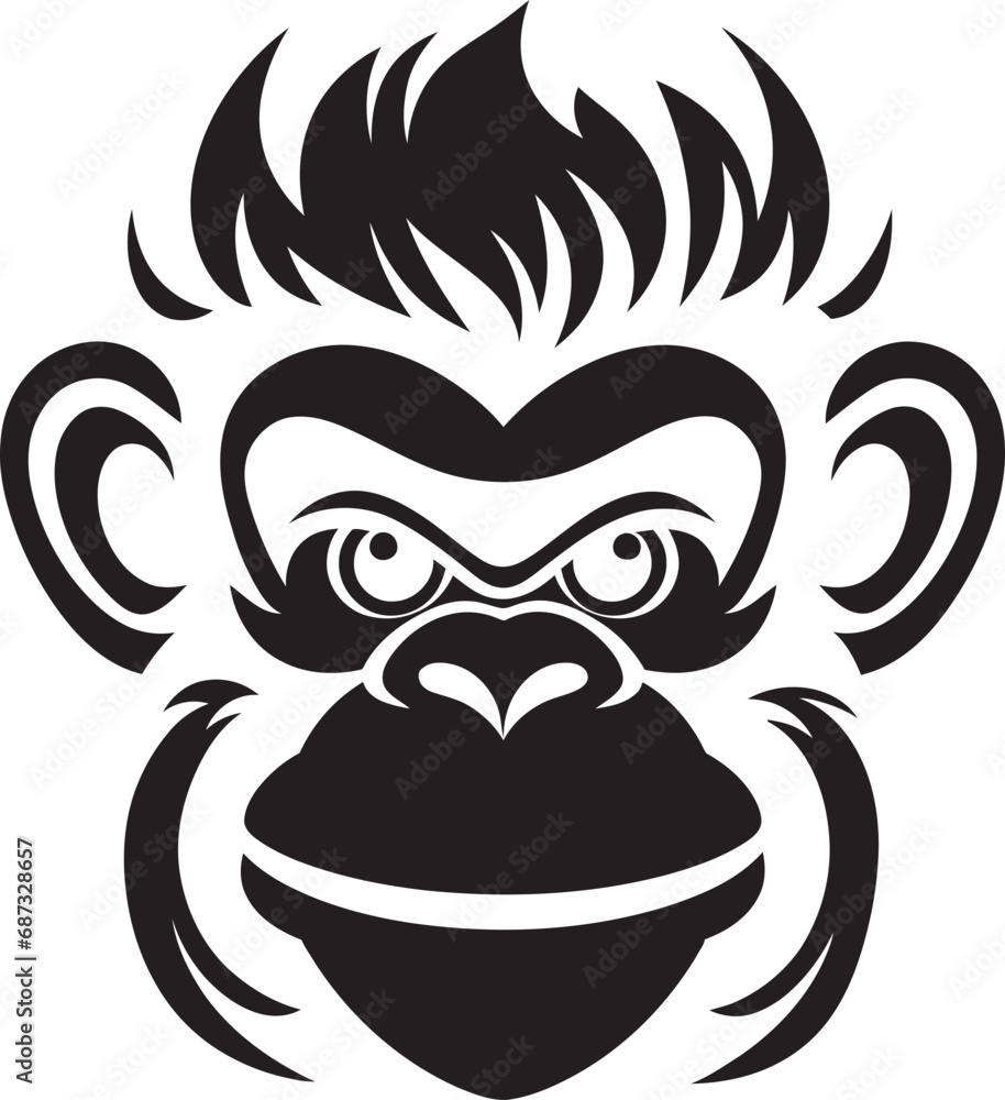 Shadowed Primate PortraitsMoonlit Monkey Menagerie