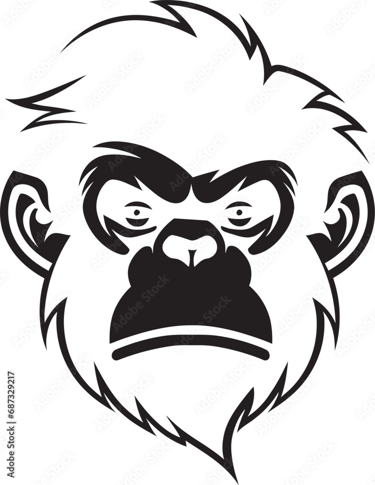 Moonlit Primate LoveApe and Monkey Shadows Vector Bond
