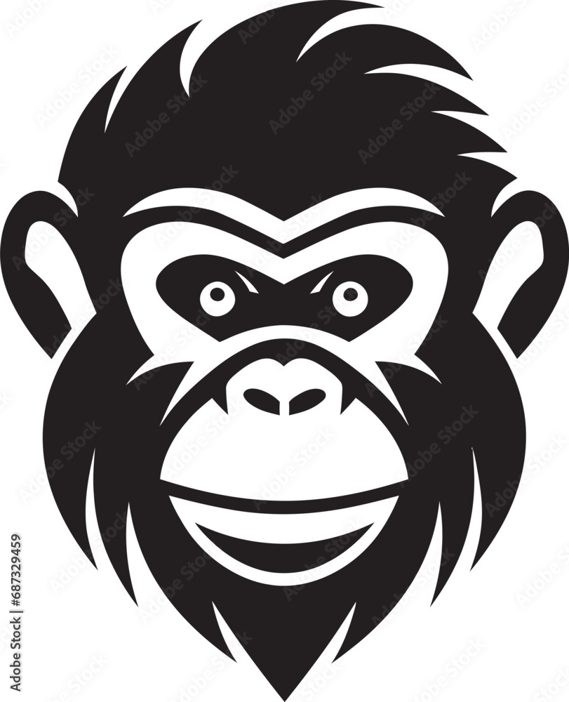 Silhouetted Romance Gorilla and Monkey LoveNocturnal Affection Primate Love in Vector
