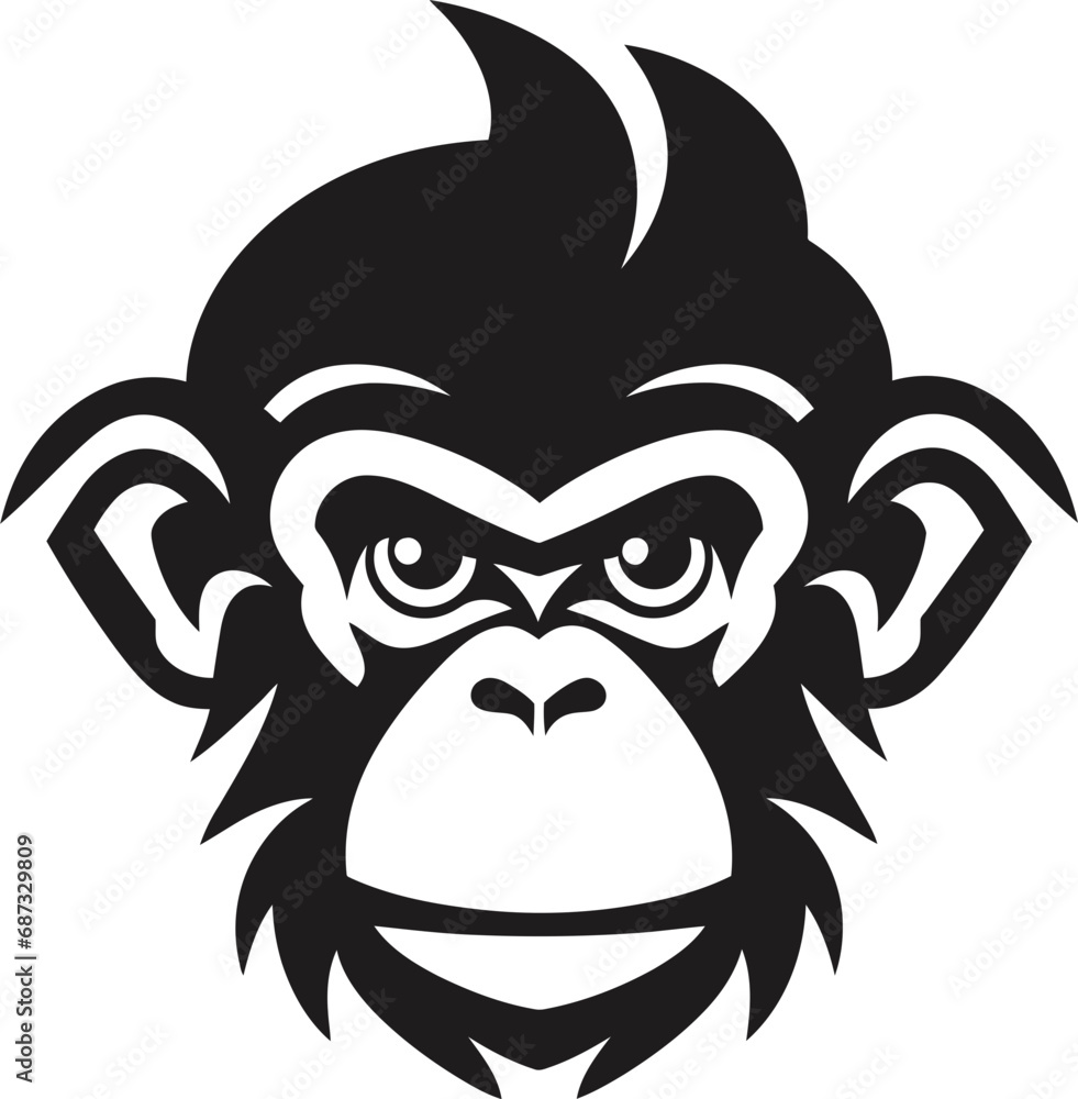 Monochrome Love Melodies Ape and Monkey s RhapsodyPassionate Primate Connection Vector Love Bond