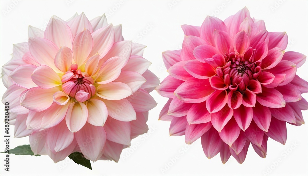 pink flower dahlia on a white background with clipping path closeup for design dahlia