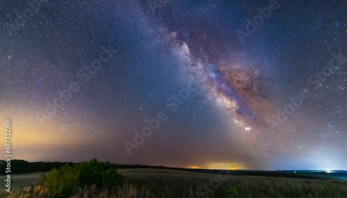 milky way galaxy on a night sky long exposure photograph with