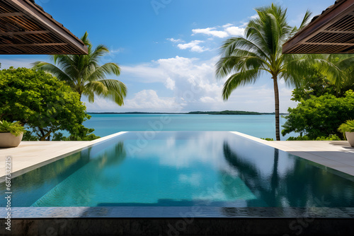 pool in tropical resort
