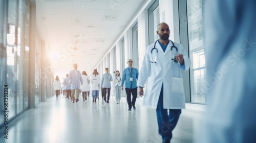 Busy hospital blurred motion