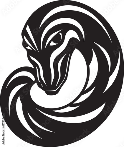 Enigmatic Serpent Glyph Dark Vector GraphicsMystical Black Mamba Abstract Vector Design