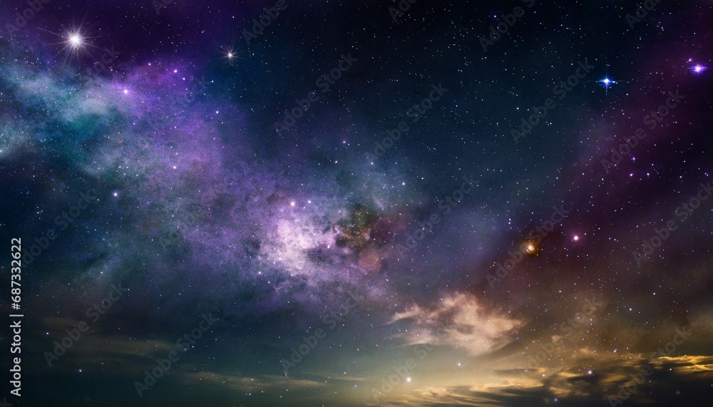 nebula and stars in night sky space background