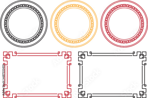 中華風　フレームイラストセット