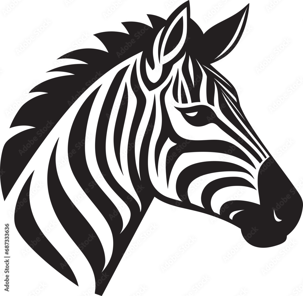 Zebra Serenade Graphic Black Vector HarmonyMonochrome Majesty Revealed Zebra Vector