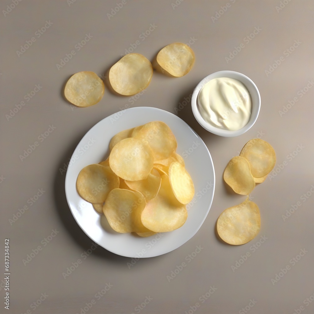 potatoes chips and sauces
