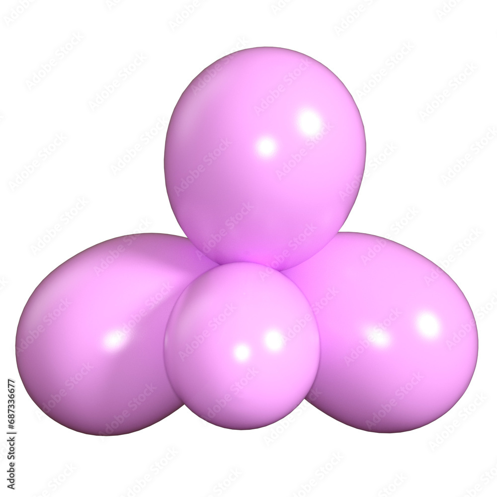 Ballon party isolated 3D render illustration Ballon party isolated 3D render illustration