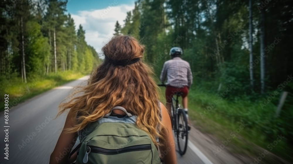 guy and girl riding bicycles generative ai guy and girl riding bicycles generative ai