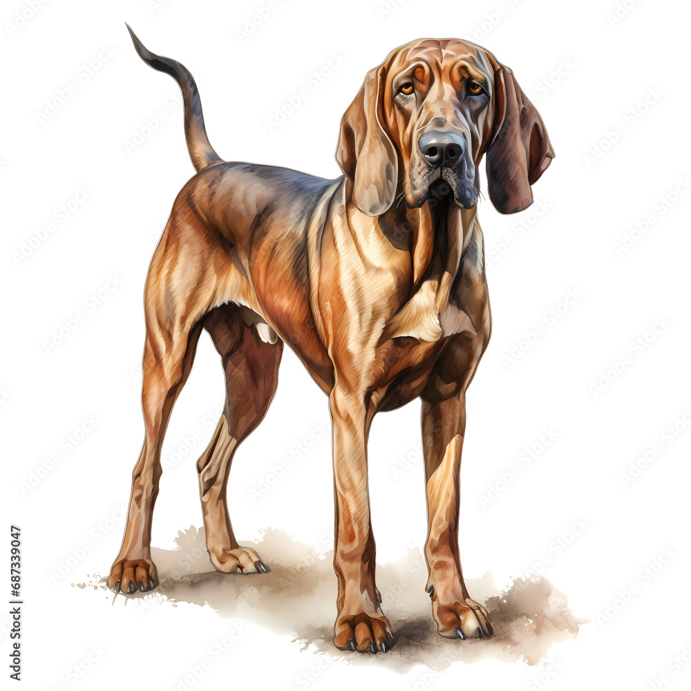 Watercolor Bloodhound Clipart