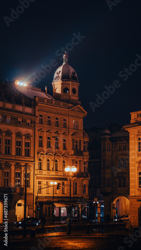 Night Prague. View of the city