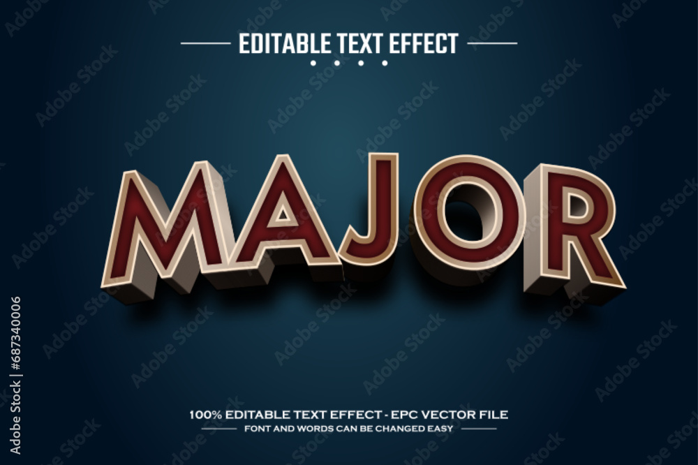 Major 3D editable text effect template
