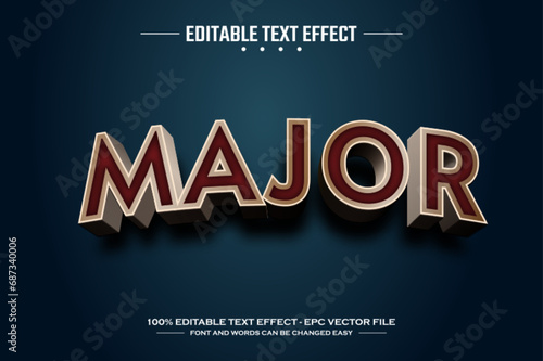 Major 3D editable text effect template