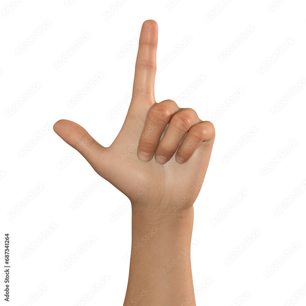 Hand Gesture Symbol Finger isolated 3D render Ilustration Hand Gesture Symbol Finger isolated 3D render Ilustration