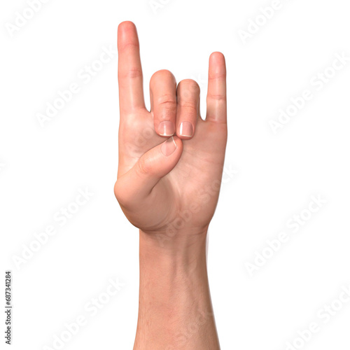 Hand Gesture Symbol Finger isolated 3D render Ilustration