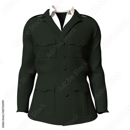 Jacket Bussiness Office man Fashion Cloth Old theme isolated 3D render Ilustration