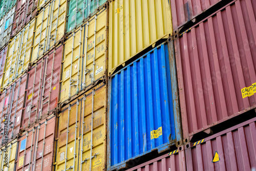 standard shipping containers in a container terminal
