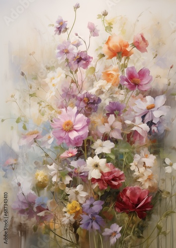 Colorful Flowers in a Vase