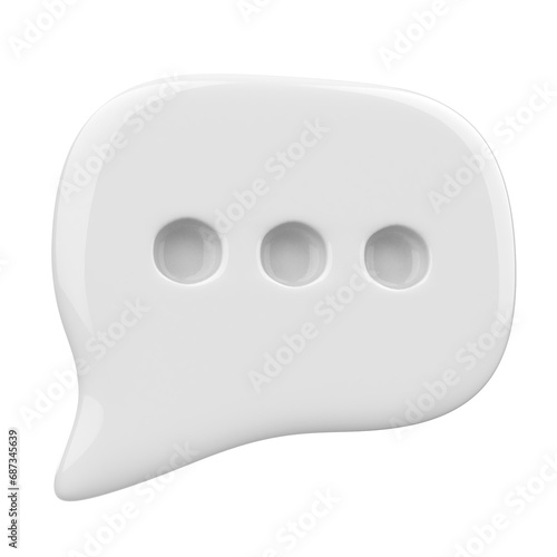 text Bubbling icon symbol isolated 3D render Ilustration