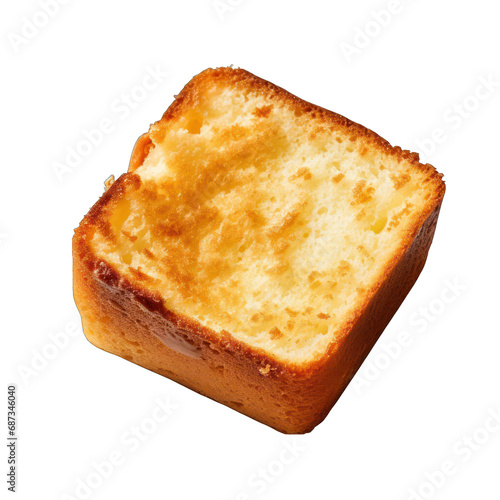 Top View of Pound Cake Isolated on Transparent or White Background, PNG