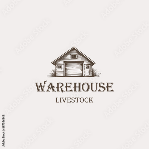 Vintage Retro Classic Barn Logo Design - Barn, Farmhouse, Warehouse Logo vector illustration