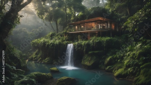 Jungle House Landscape Background Very Cool