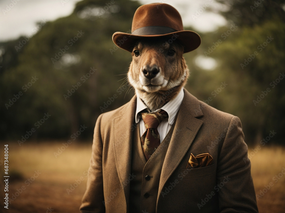 Fashionable Kangaroo Gentleman