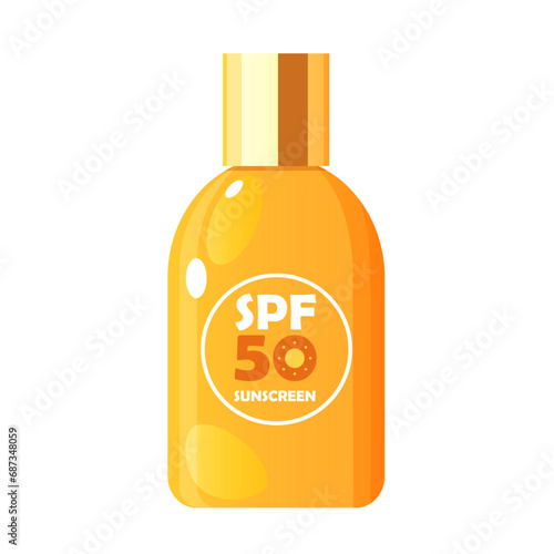 Sunscreen cosmetics isolated on a white background
