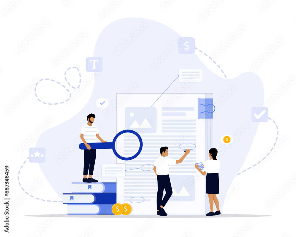 Editorial commission concept illustration. Suitable for landing page, ui, web, App intro card, editorial, flyer,
and banner. Editorial commission concept illustration. Suitable for landing page, ui, web, App intro card, editorial, flyer,
and banner.