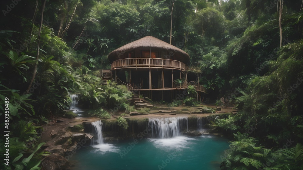 Jungle House Landscape Background Very Cool